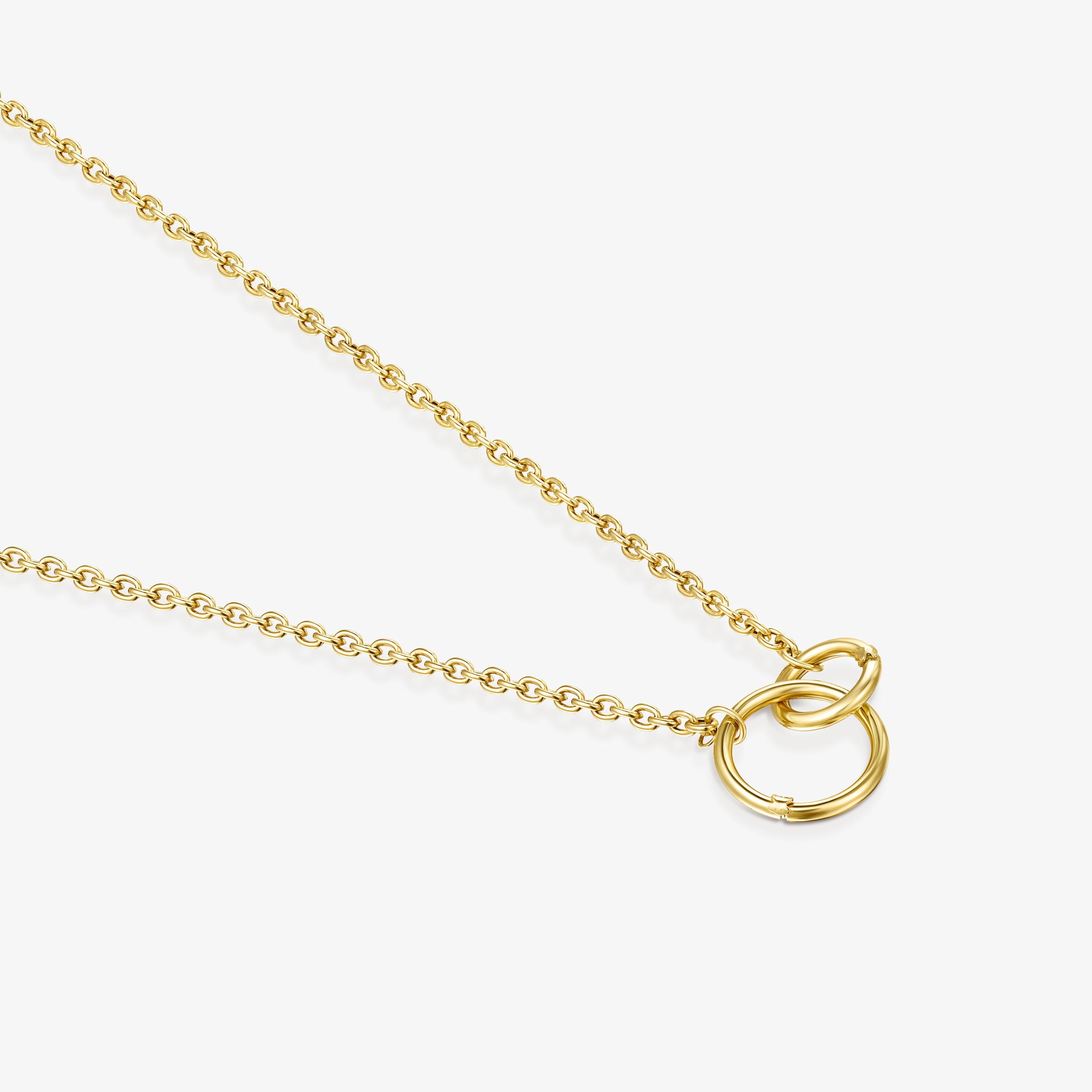 18K solid gold Hold Necklace 37.5cm.