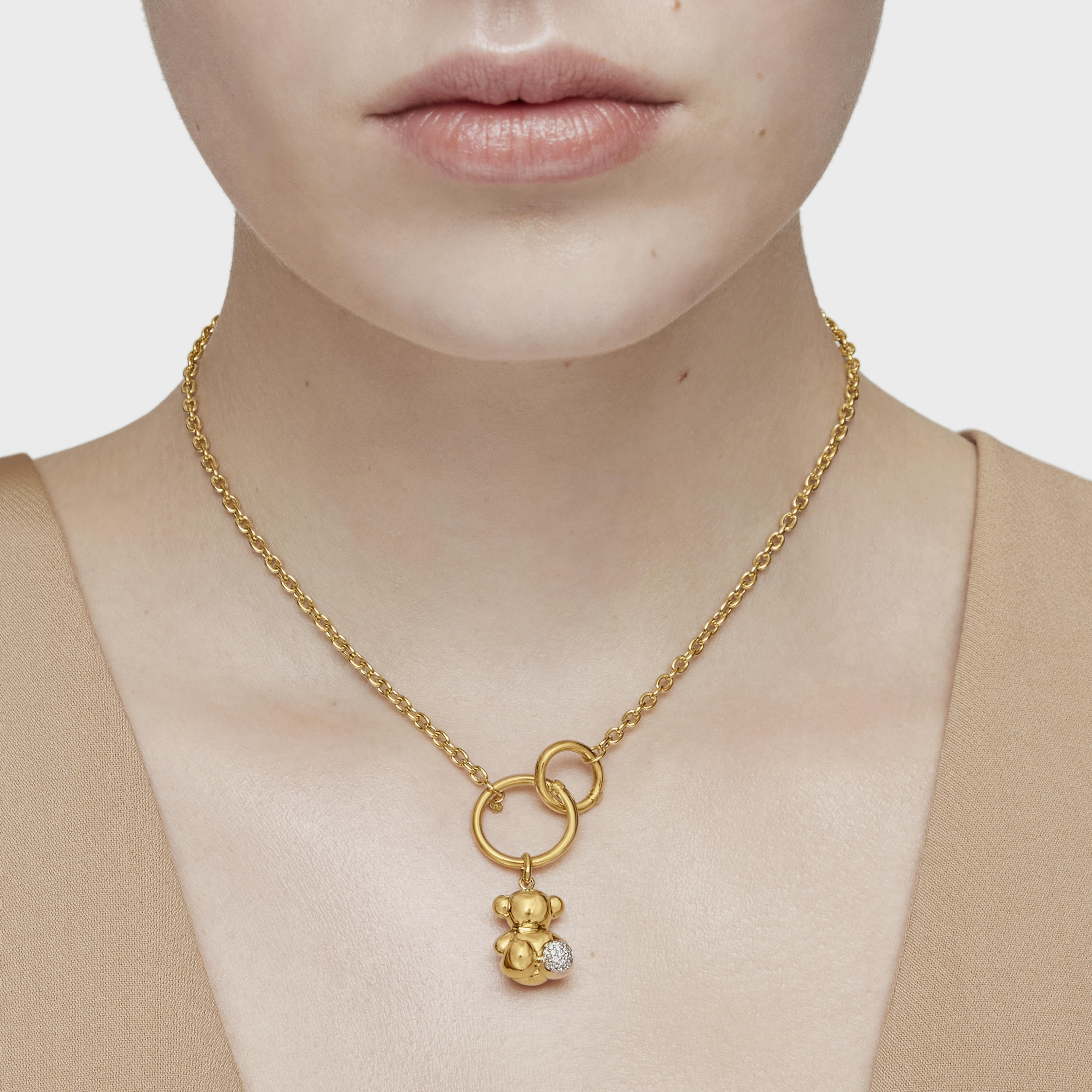 18K solid gold Hold Necklace 37.5cm.