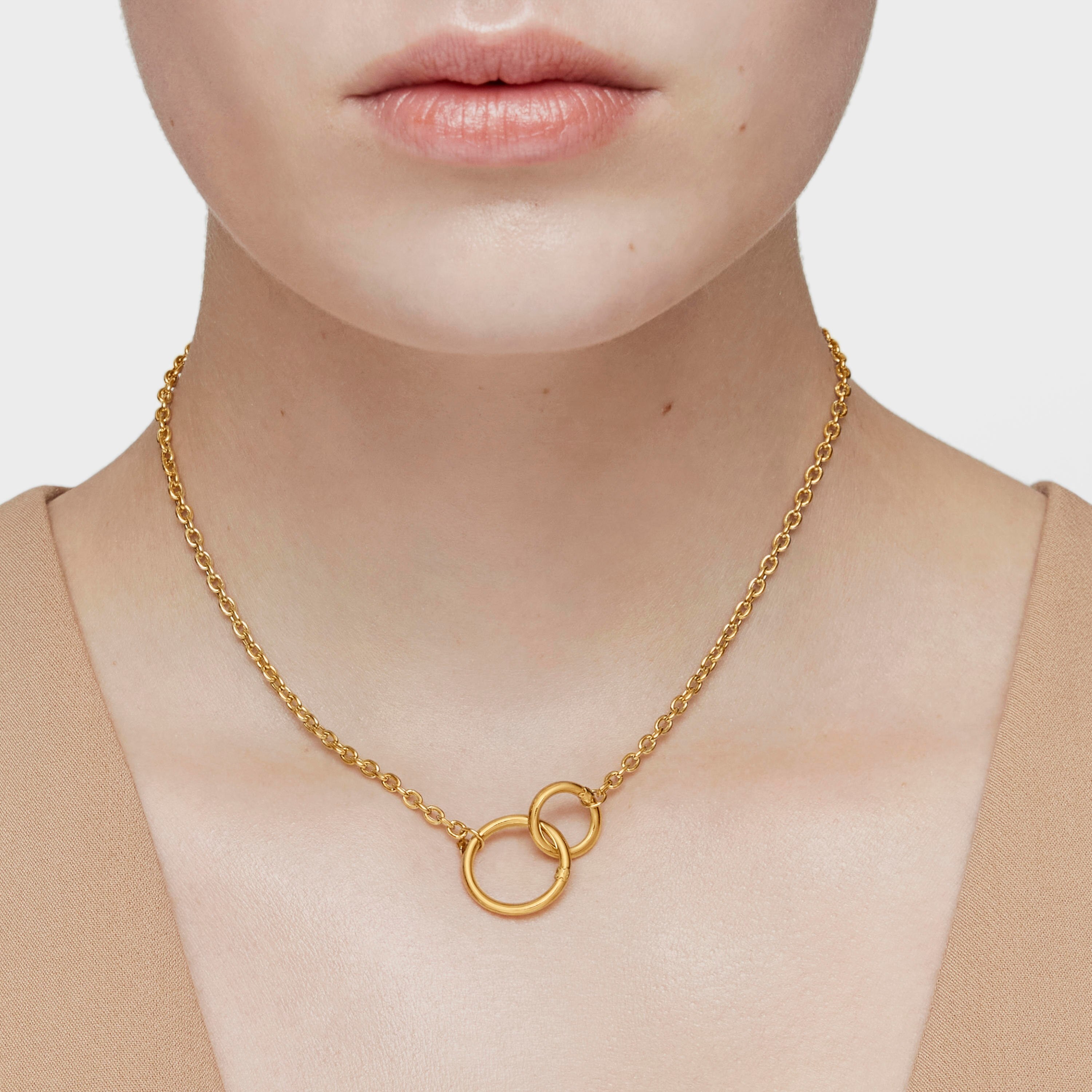 18K solid gold Hold Necklace 37.5cm.