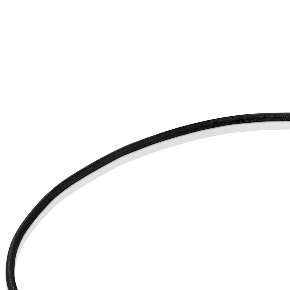 Colar Hold em Prata e Couro preto