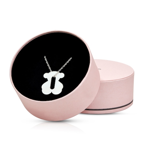 Collar Hold Metal oso de Plata