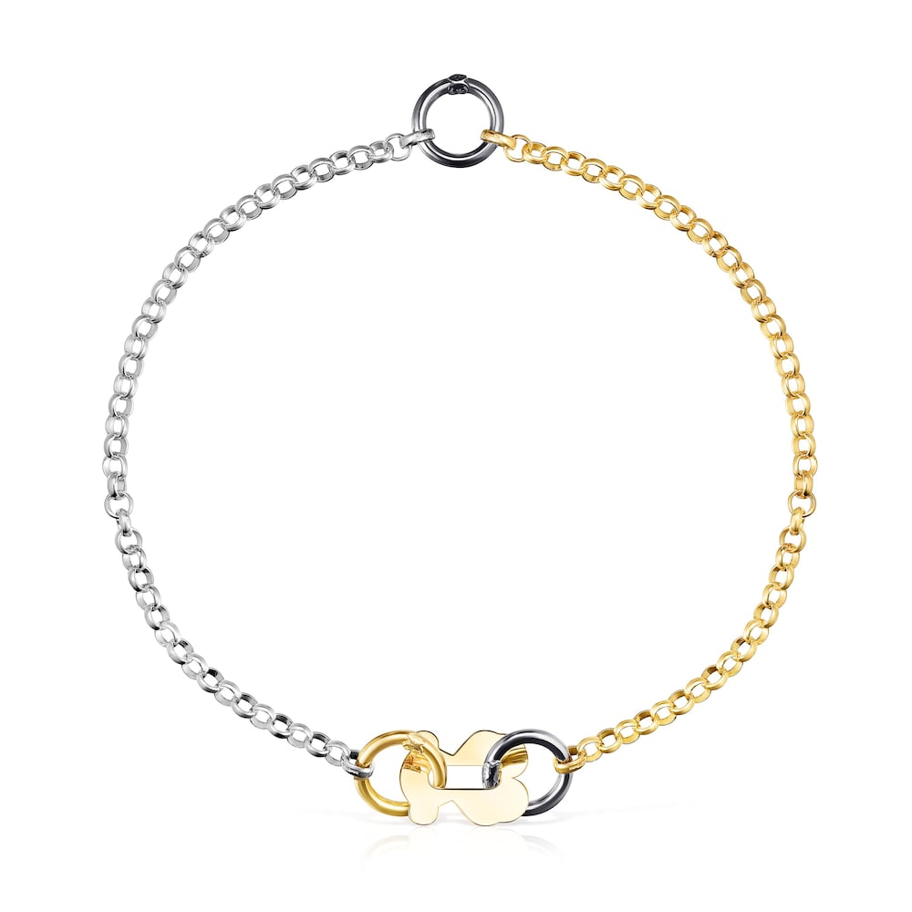 Colar Hold Metal urso em Prata, Prata Vermeil e Prata Dark Silver