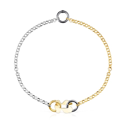 Colar Hold Metal urso em Prata, Prata Vermeil e Prata Dark Silver