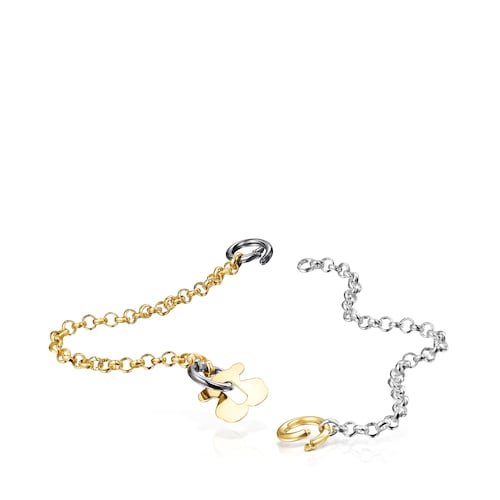 Colar Hold Metal urso em Prata, Prata Vermeil e Prata Dark Silver