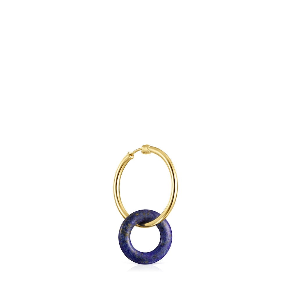 Hold Gems Earrings in Silver Vermeil with Amazonite and Lapis Lazuli