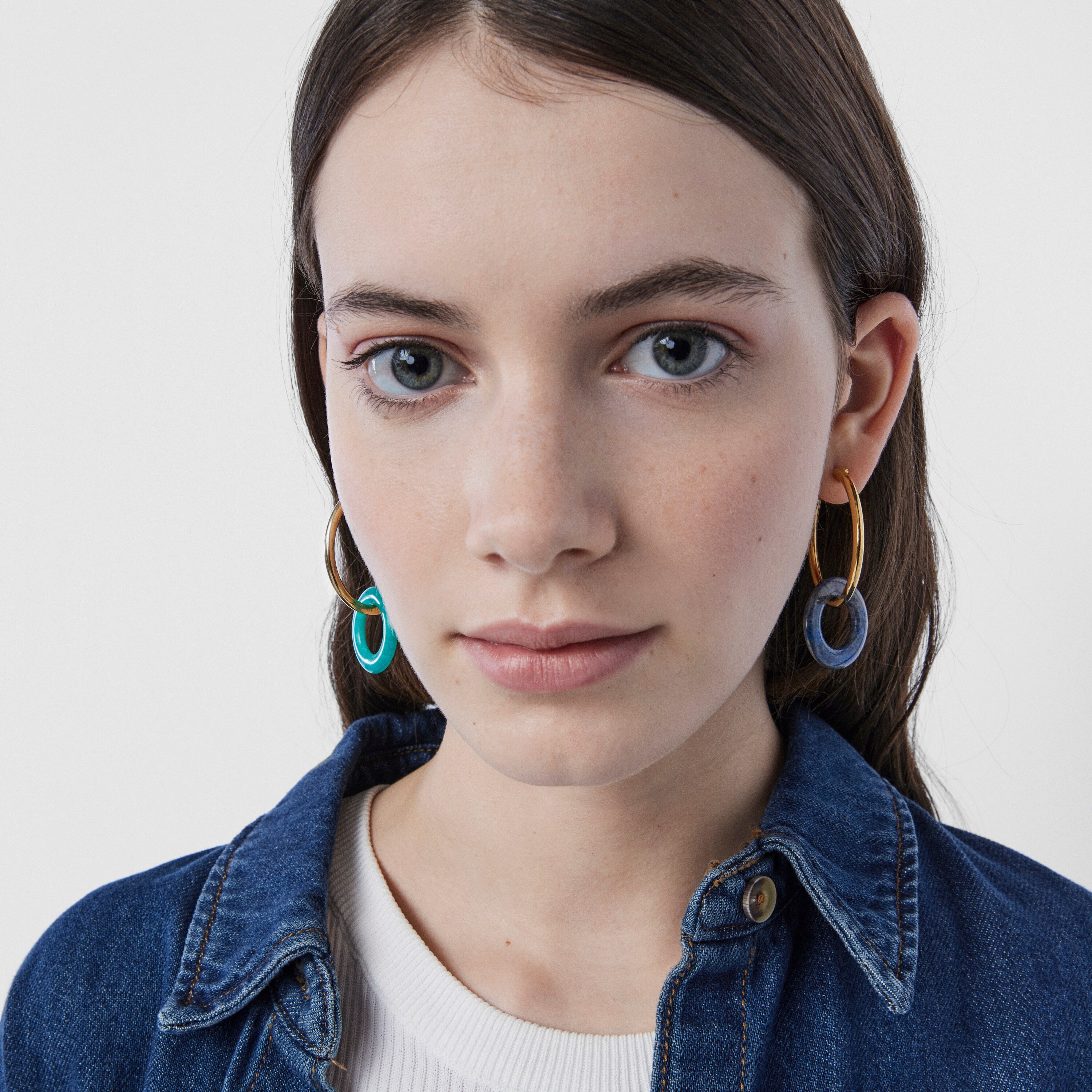 Hold Gems Earrings in 18K gold vermeil with Amazonite and Lapis Lazuli