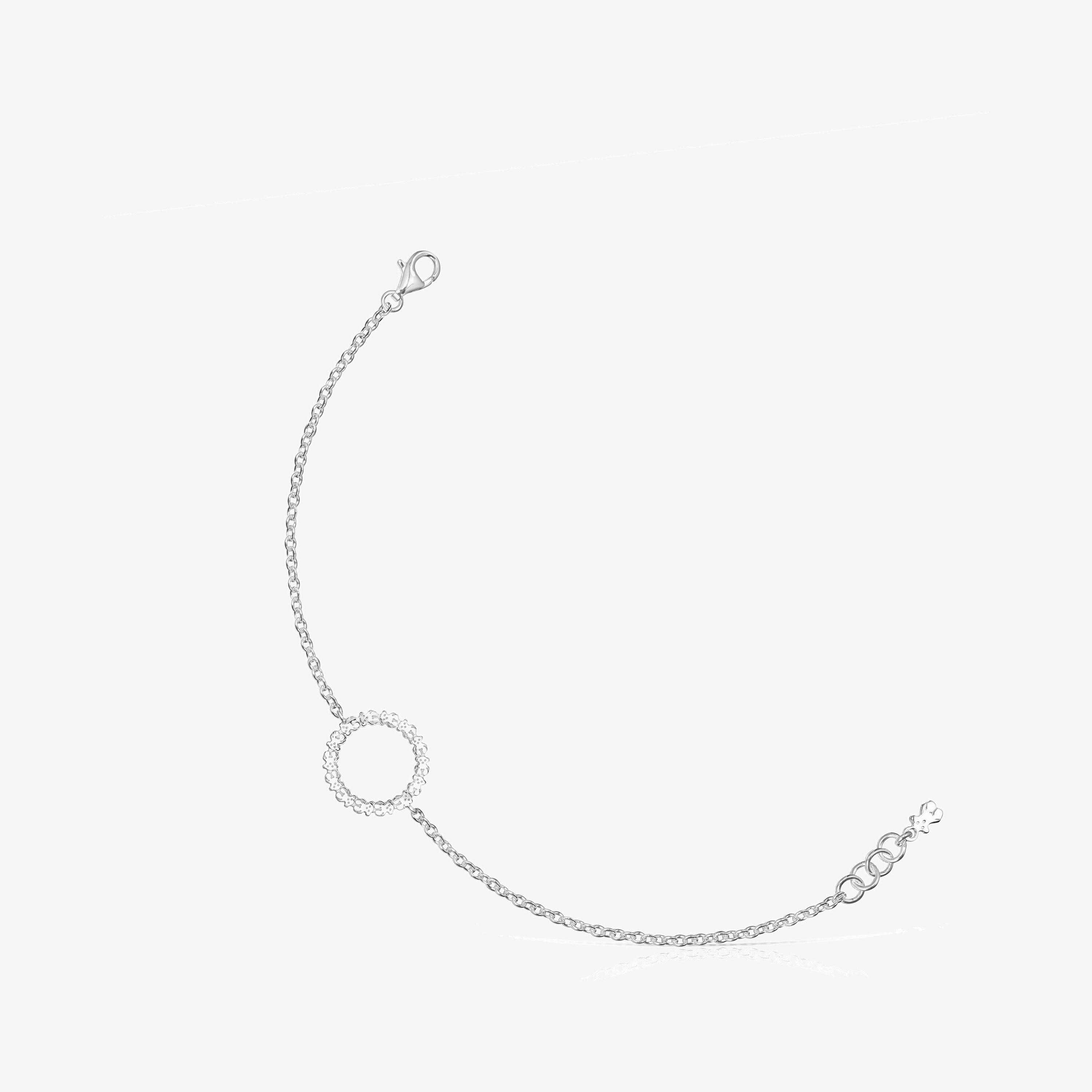 Silver Straight disc Bracelet
