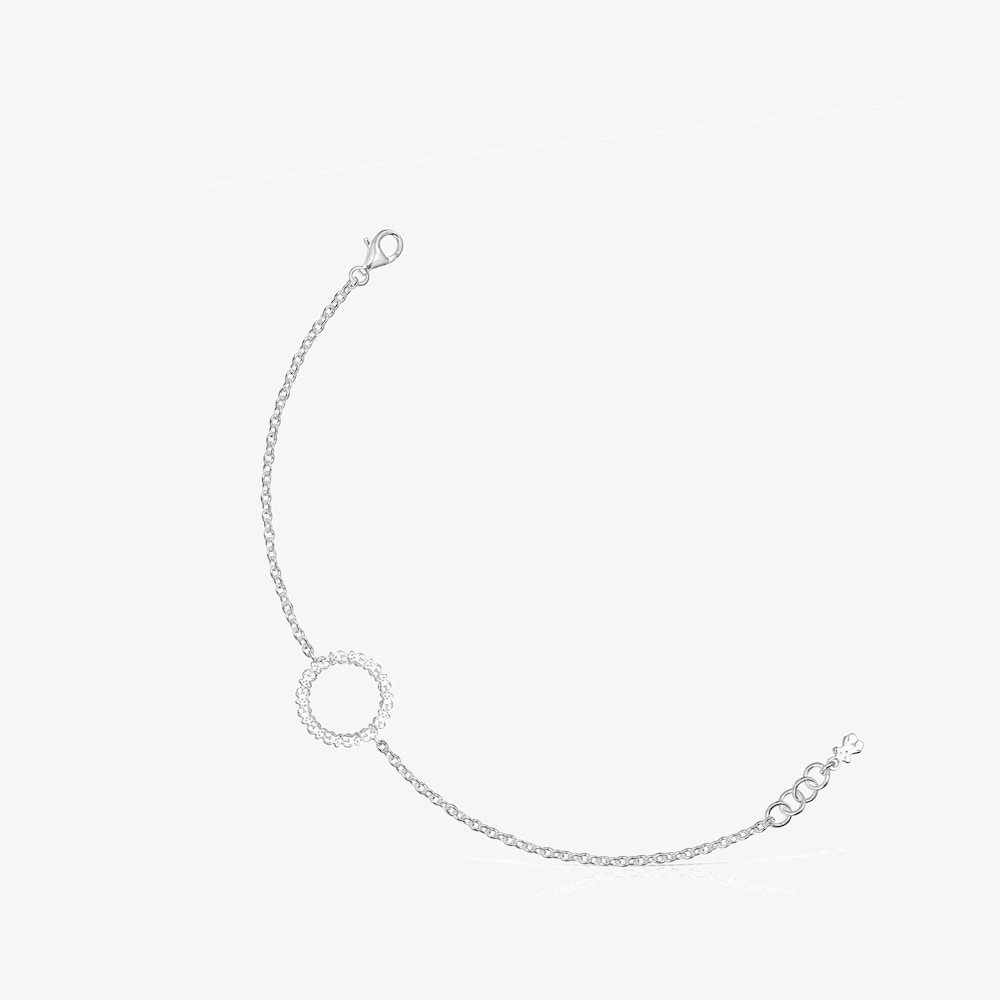 Pulsera disco de plata Straight