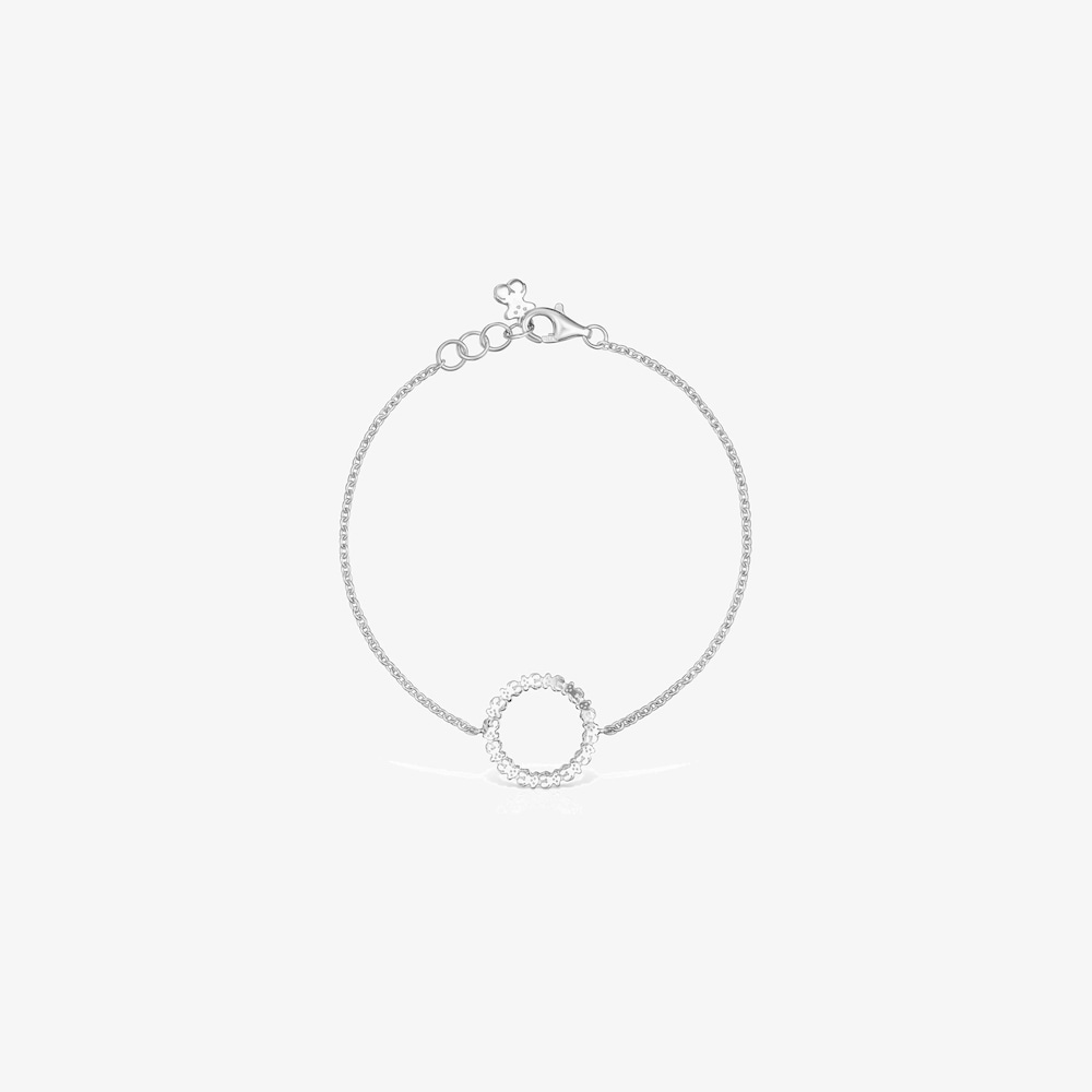 Pulsera disco de plata Straight