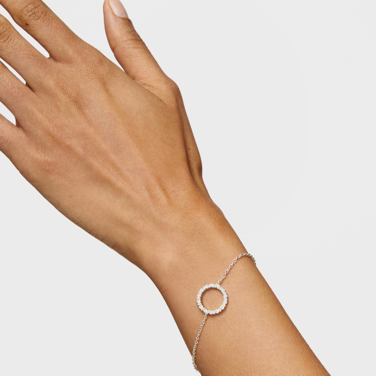 Pulsera disco de plata Straight