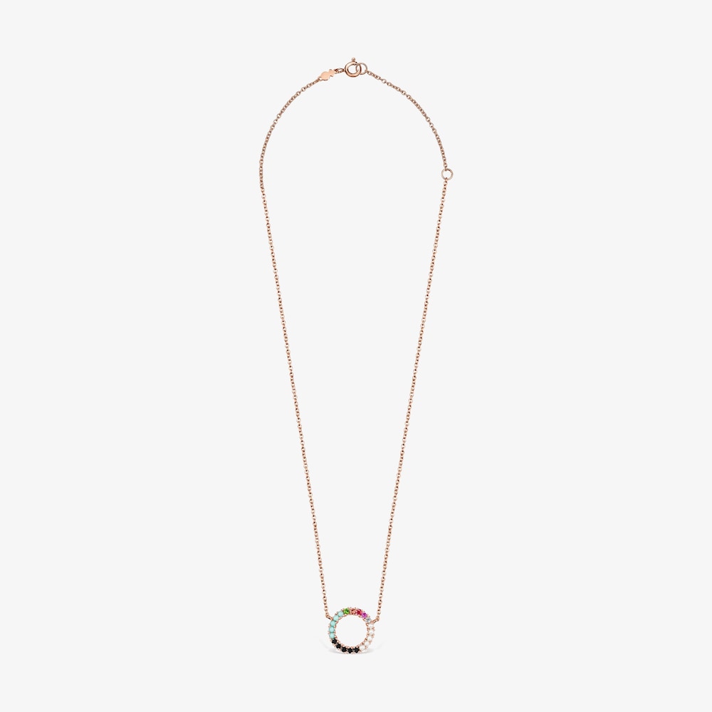 Straight - N&aacute;hrdeln&iacute;k Tous ze růžov&eacute;ho stř&iacute;bra Vermeil s drah&yacute;mi kameny