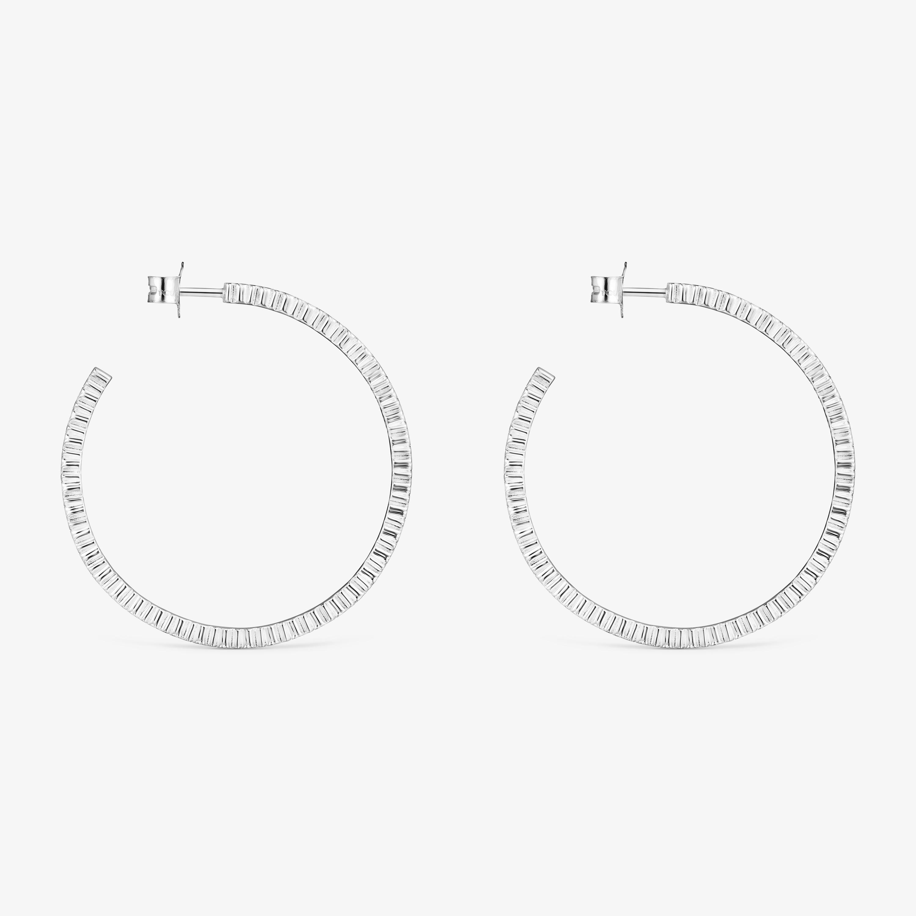 Silver Straight disc Earrings