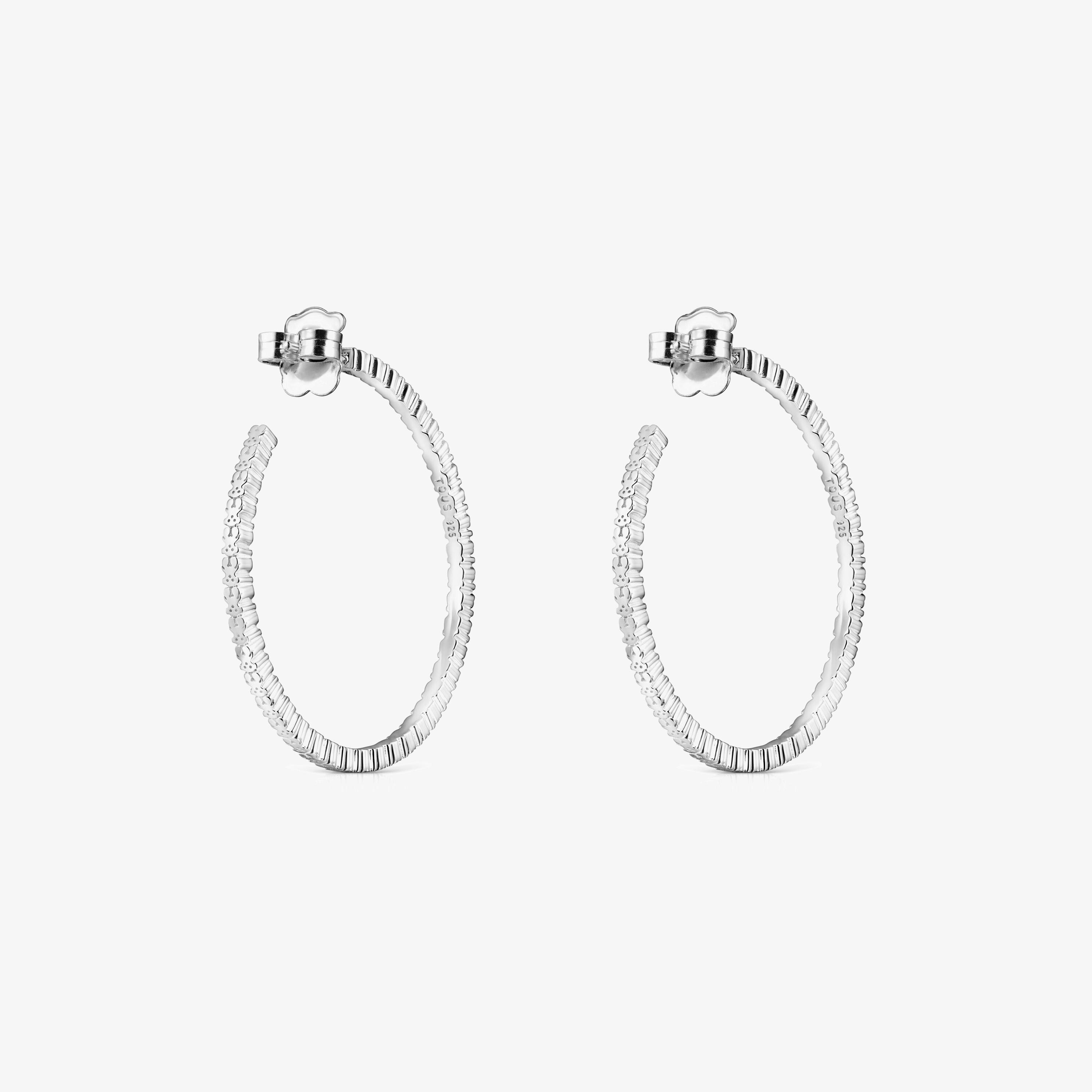 Silver Straight disc Earrings
