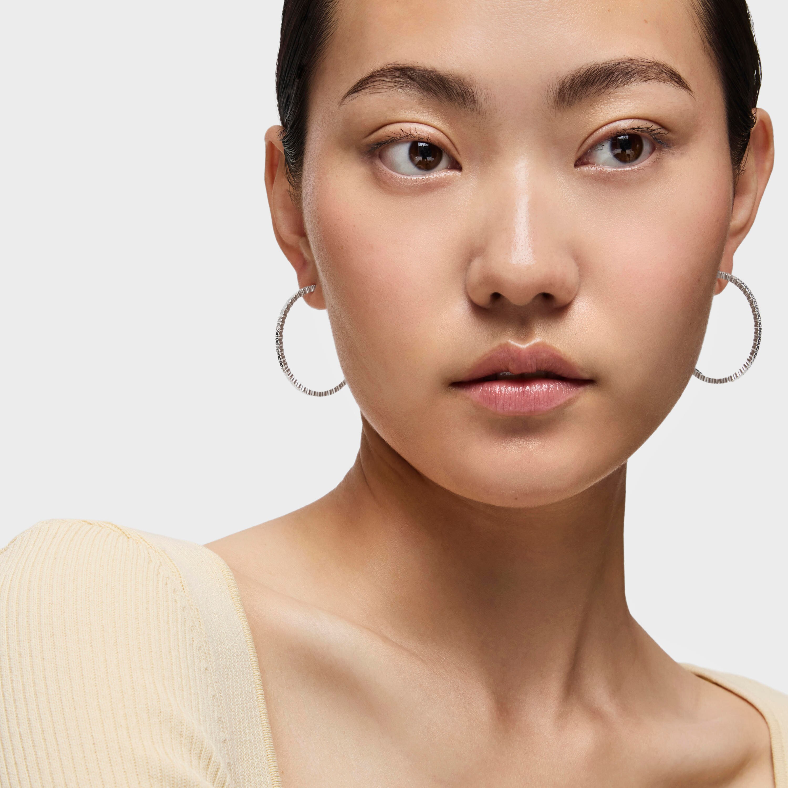 Silver Straight disc Earrings