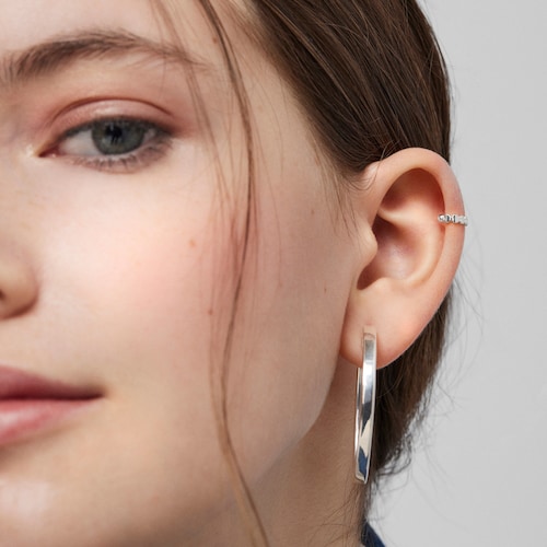 Lot de Bagues d&rsquo;oreilles Straight en Argent