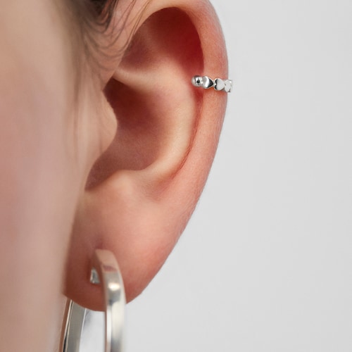 Lot de Bagues d&rsquo;oreilles Straight en Argent