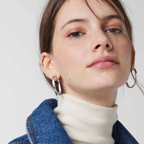 Lot de Bagues d&rsquo;oreilles Straight en Argent