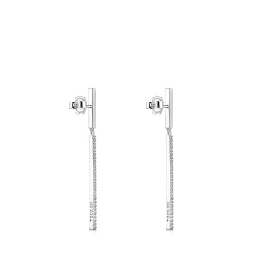 Boucles d&rsquo;oreilles Straight barre longues en Argent