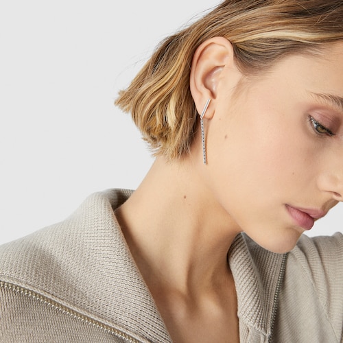 Boucles d&rsquo;oreilles Straight barre longues en Argent
