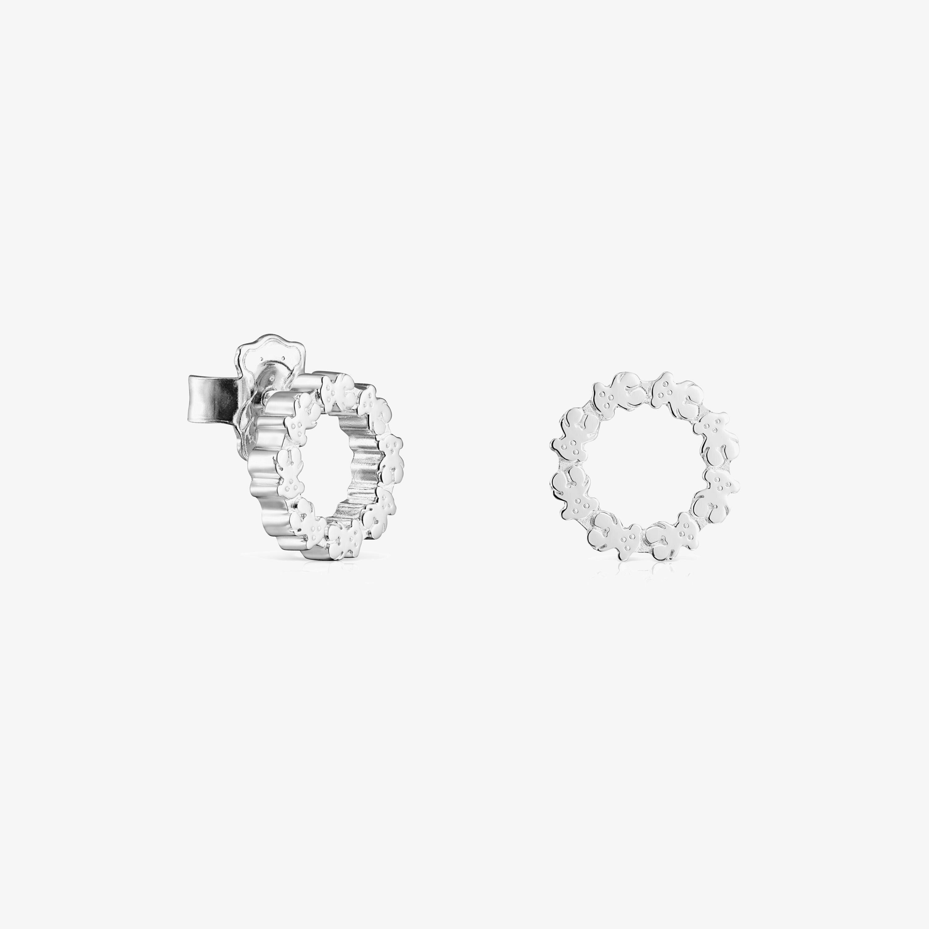 Small Silver Straight disc Earrings