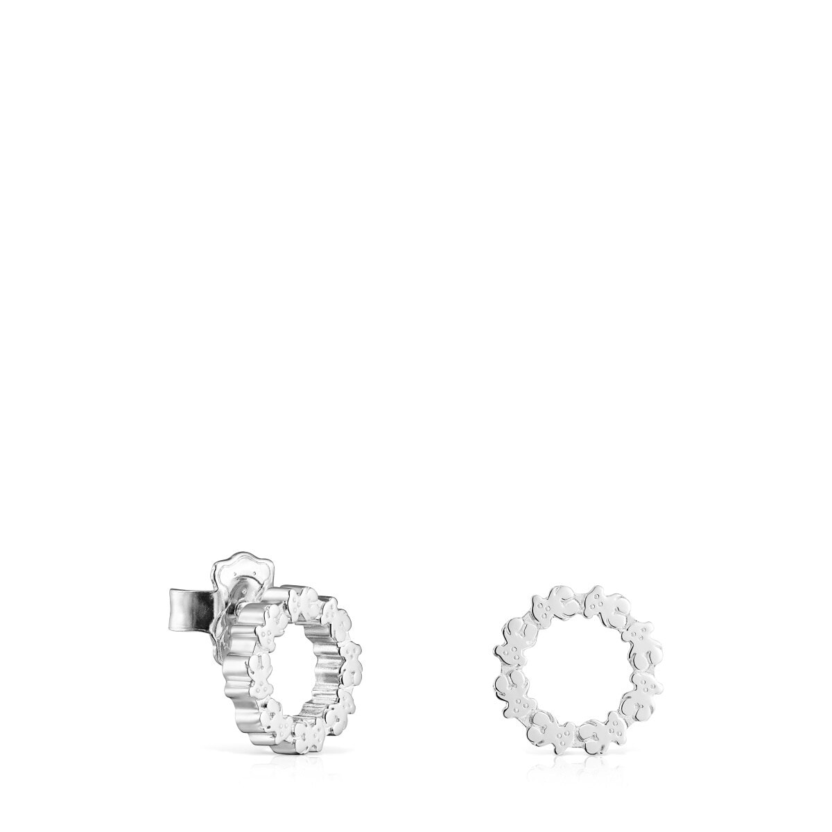 Pendientes pequeños disco de plata Straight