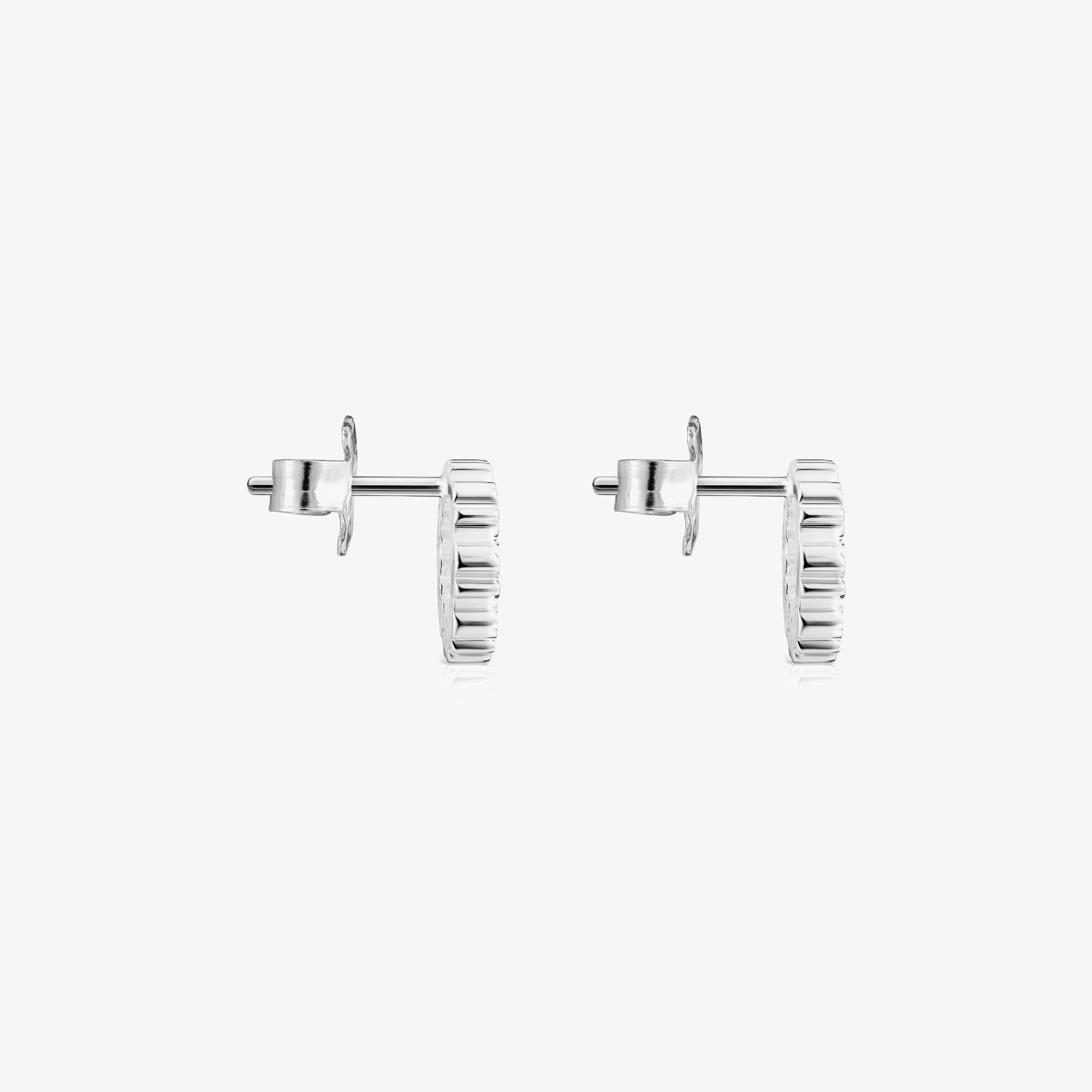 Small Silver Straight disc Earrings