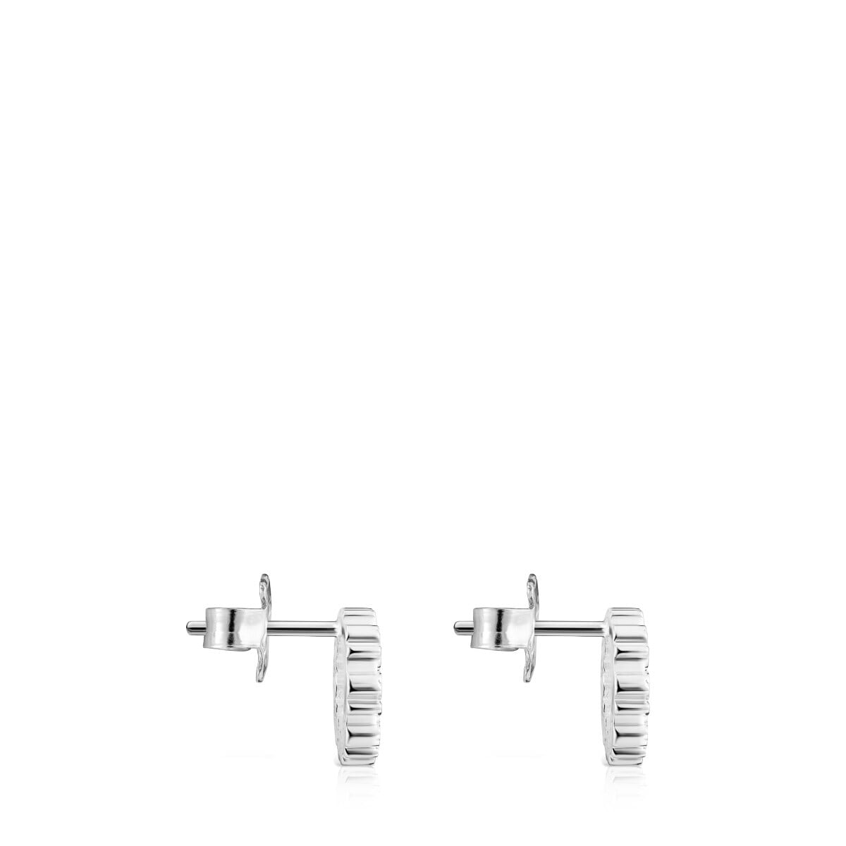 Pendientes pequeños disco de plata Straight