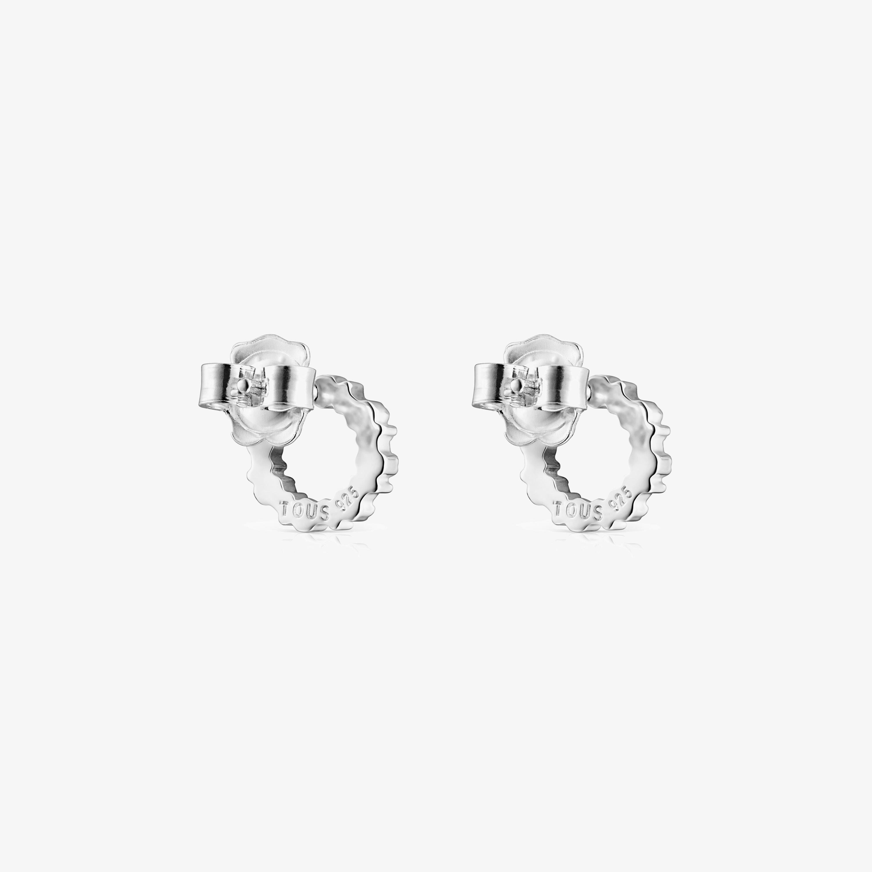 Small Silver Straight disc Earrings