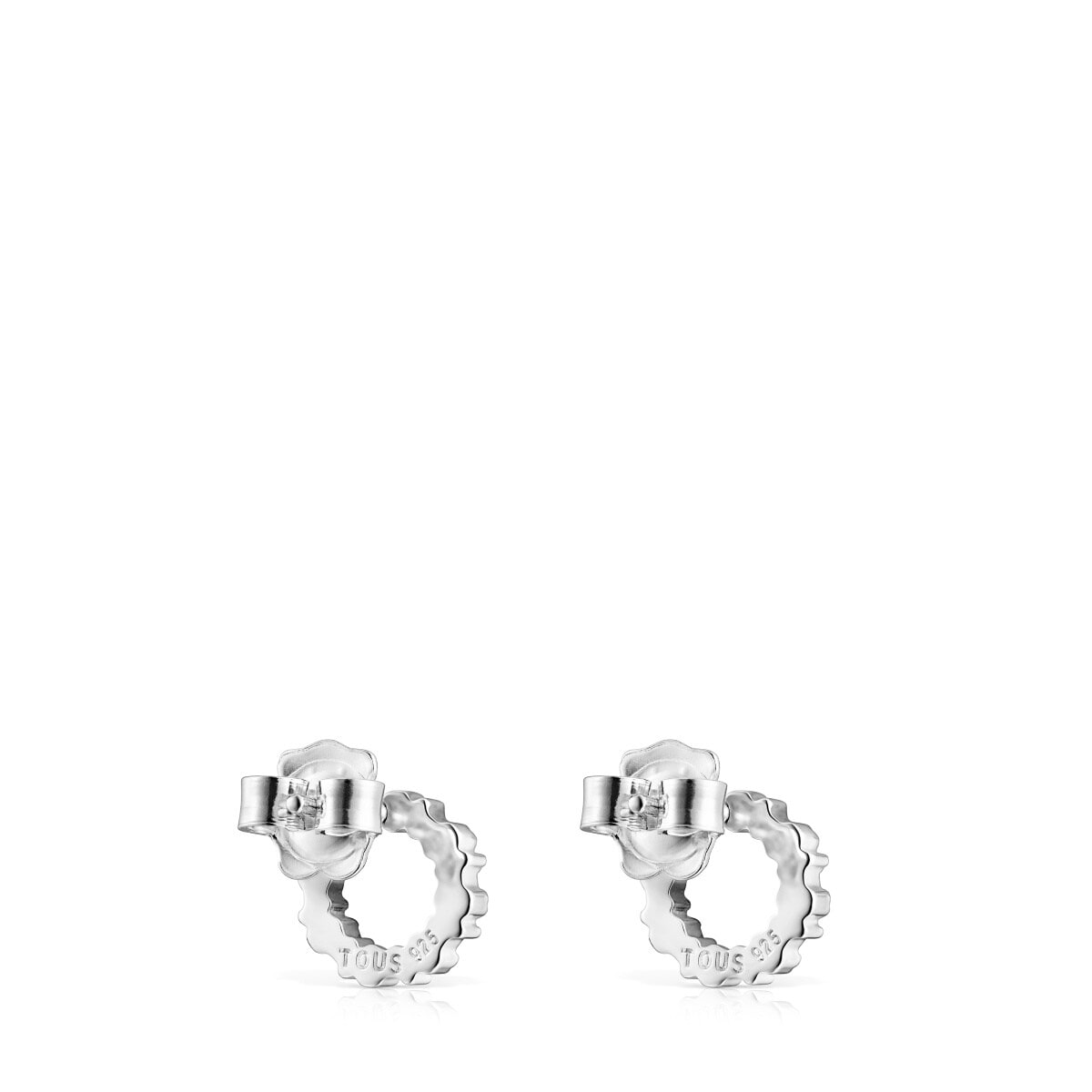 Pendientes pequeños disco de plata Straight