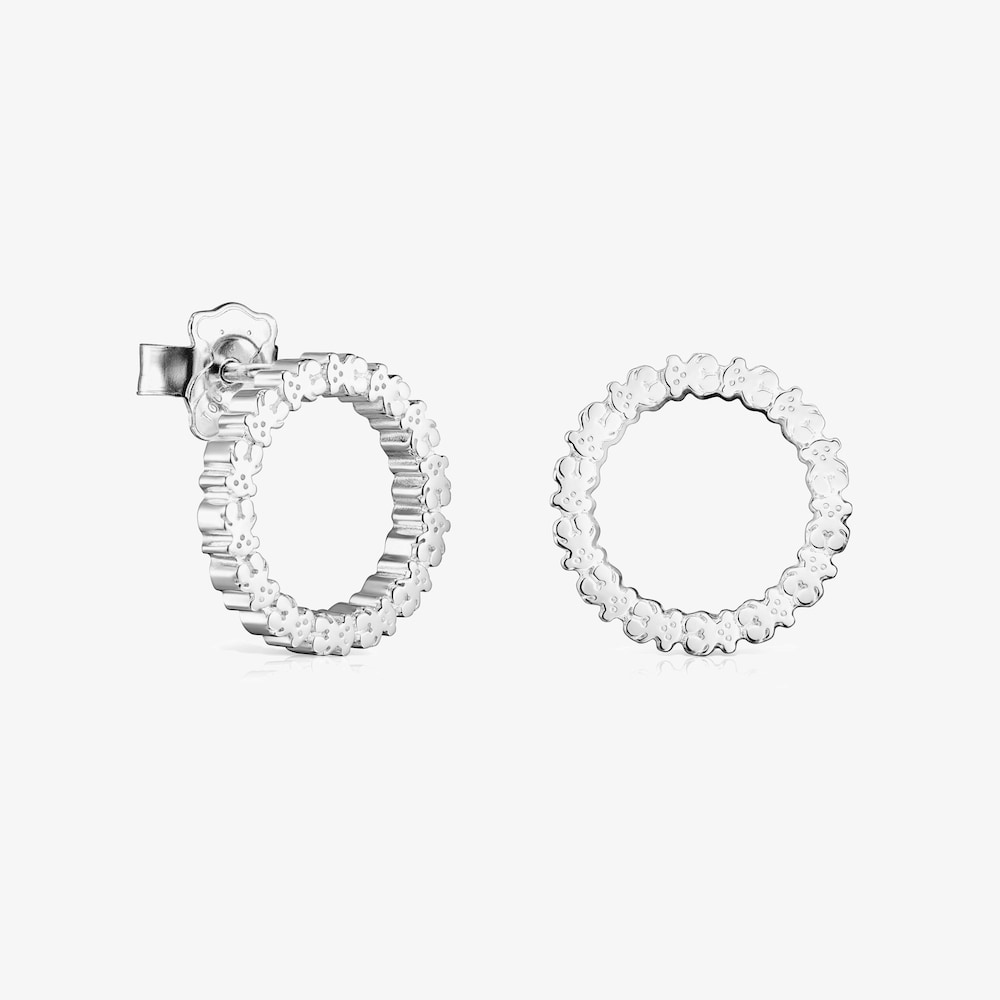 Brincos m&eacute;dios Straight disco em Prata