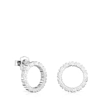 Medium Silver Straight disc Earrings