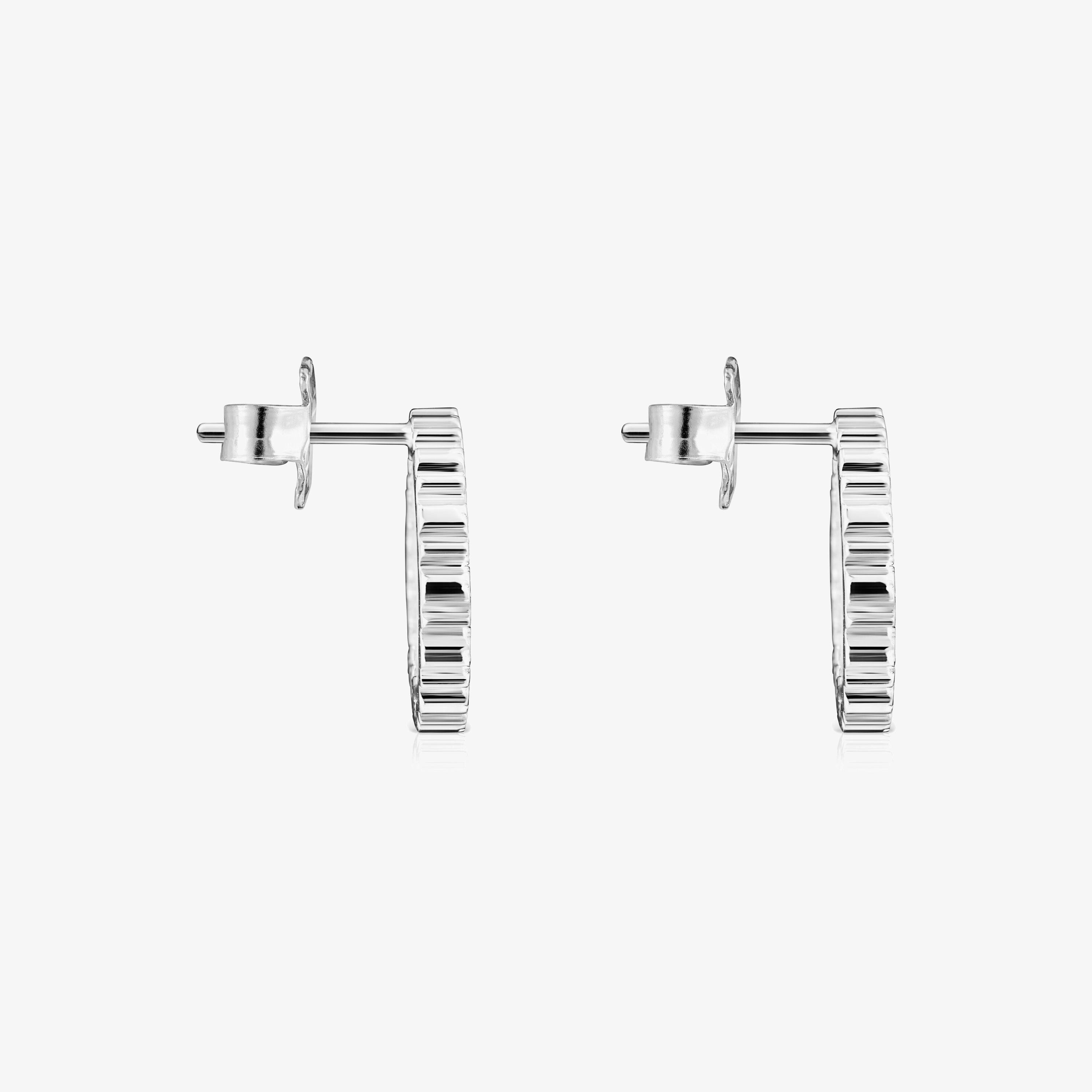 Medium Silver Straight disc Earrings