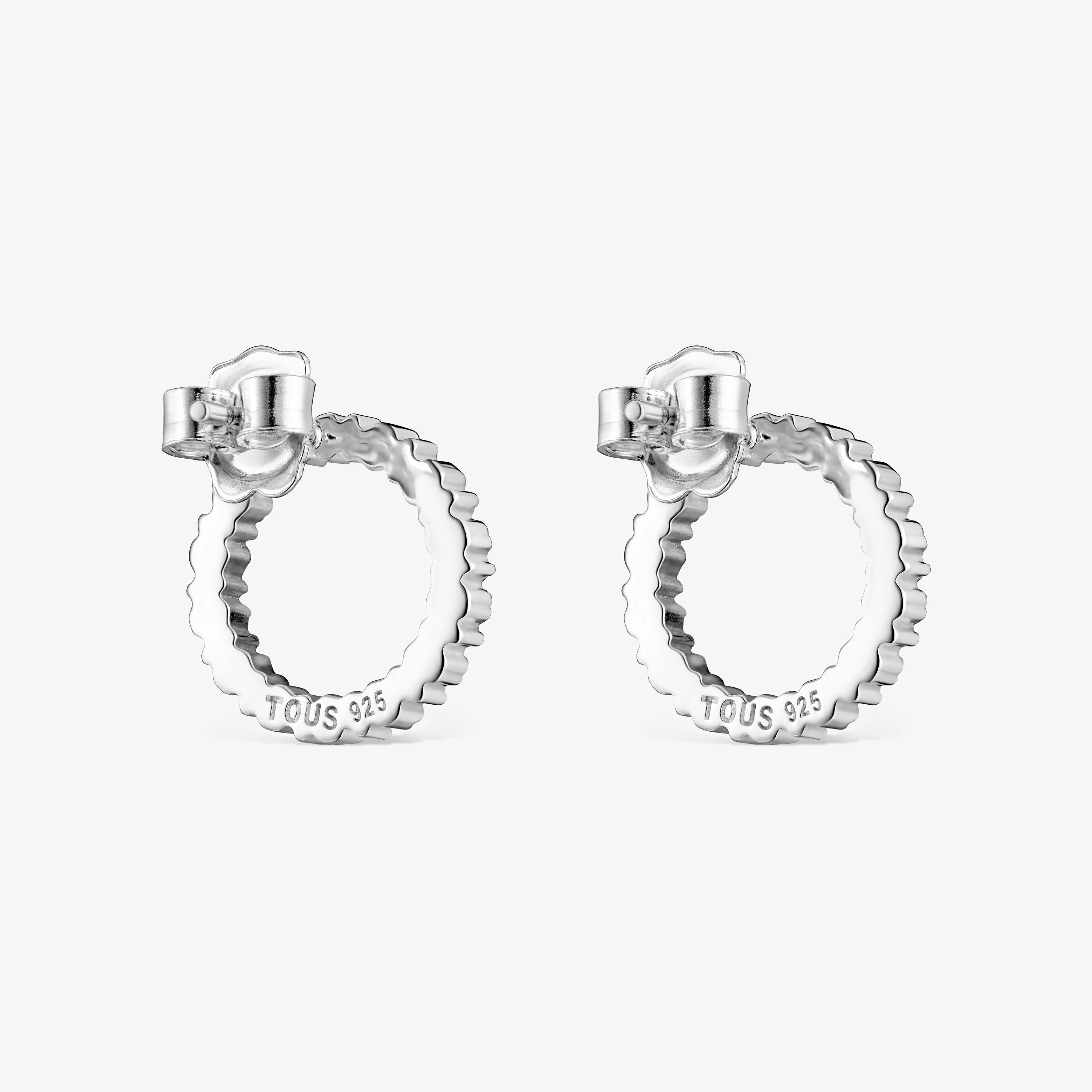 Medium Silver Straight disc Earrings
