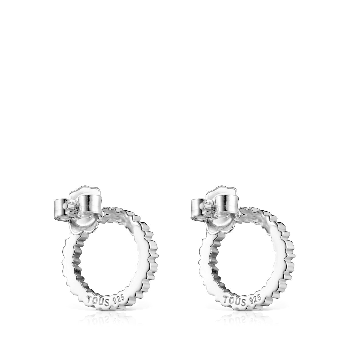 Pendientes medianos disco de plata Straight