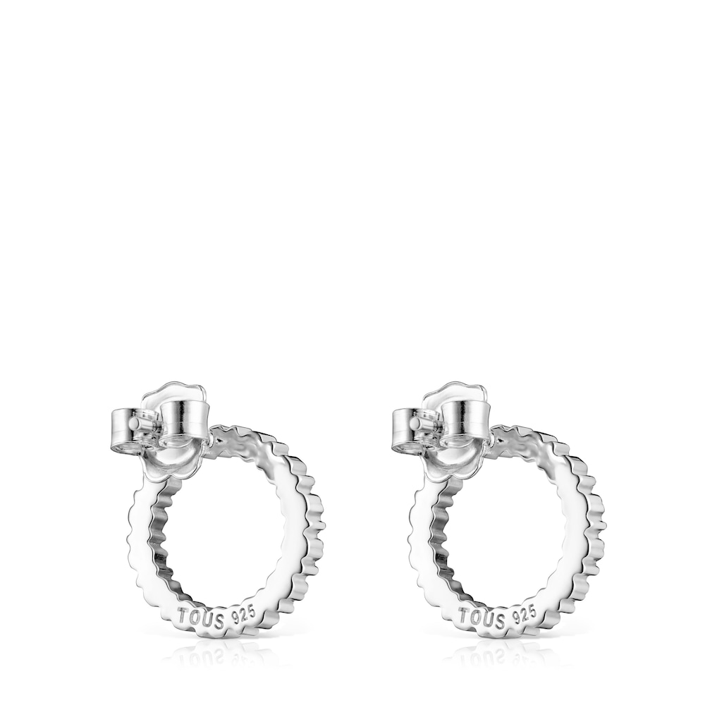 Pendientes medianos disco de plata Straight image number 2
