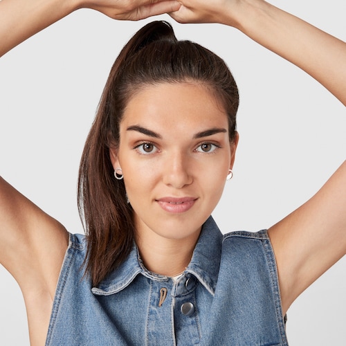 Medium Silver Straight disc Earrings