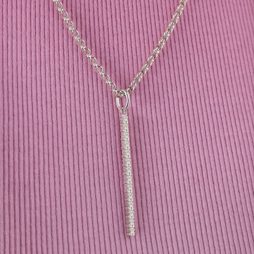 Colgante barra de plata Straight