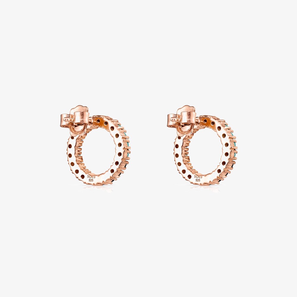 Tous Straight - Kolczyki z r&oacute;żowego srebra Vermeil z kamieniami