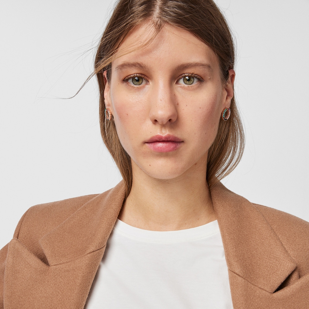 Tous Straight - Kolczyki z r&oacute;żowego srebra Vermeil z kamieniami