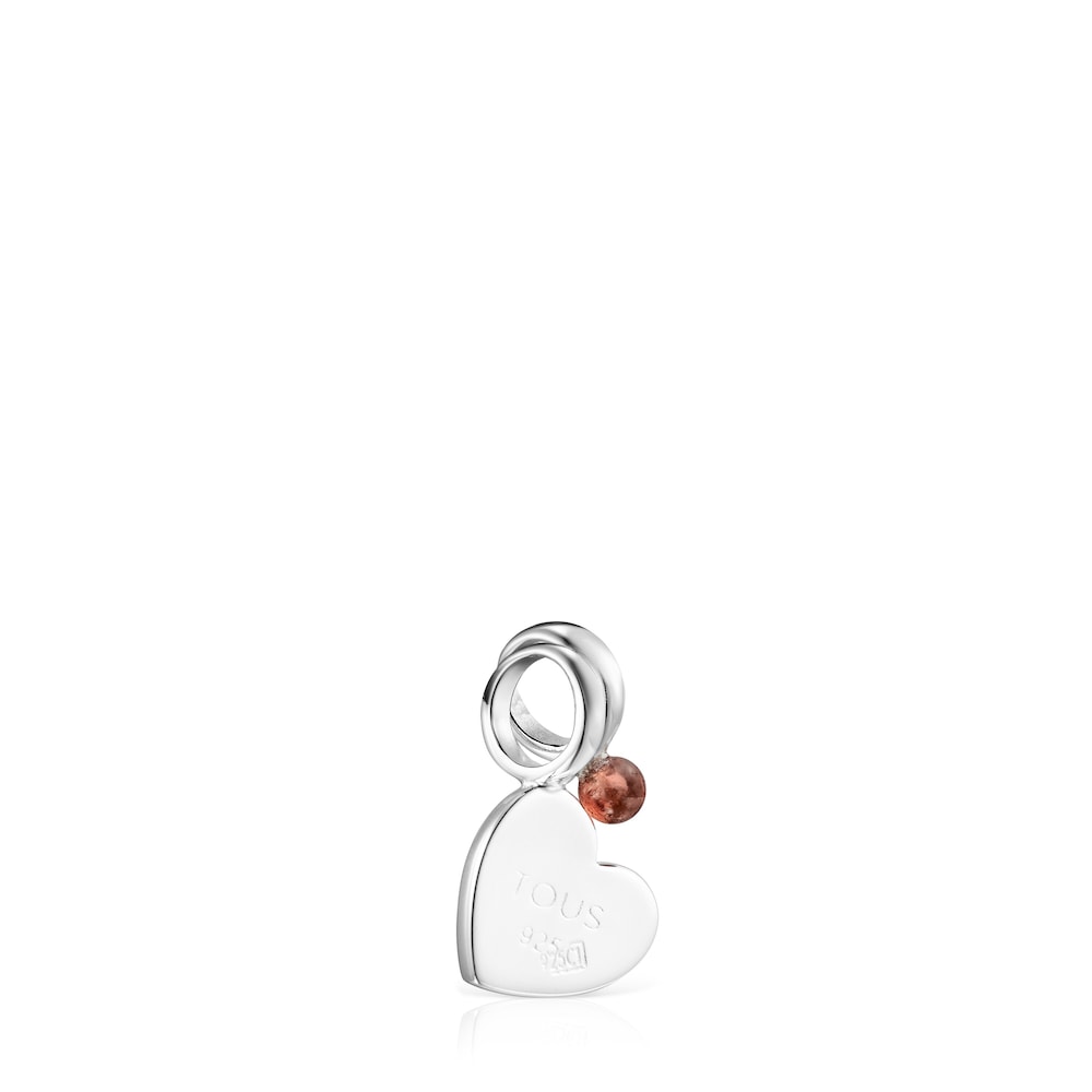 Pack of Silver and Garnet Sweet Dolls heart Pendants