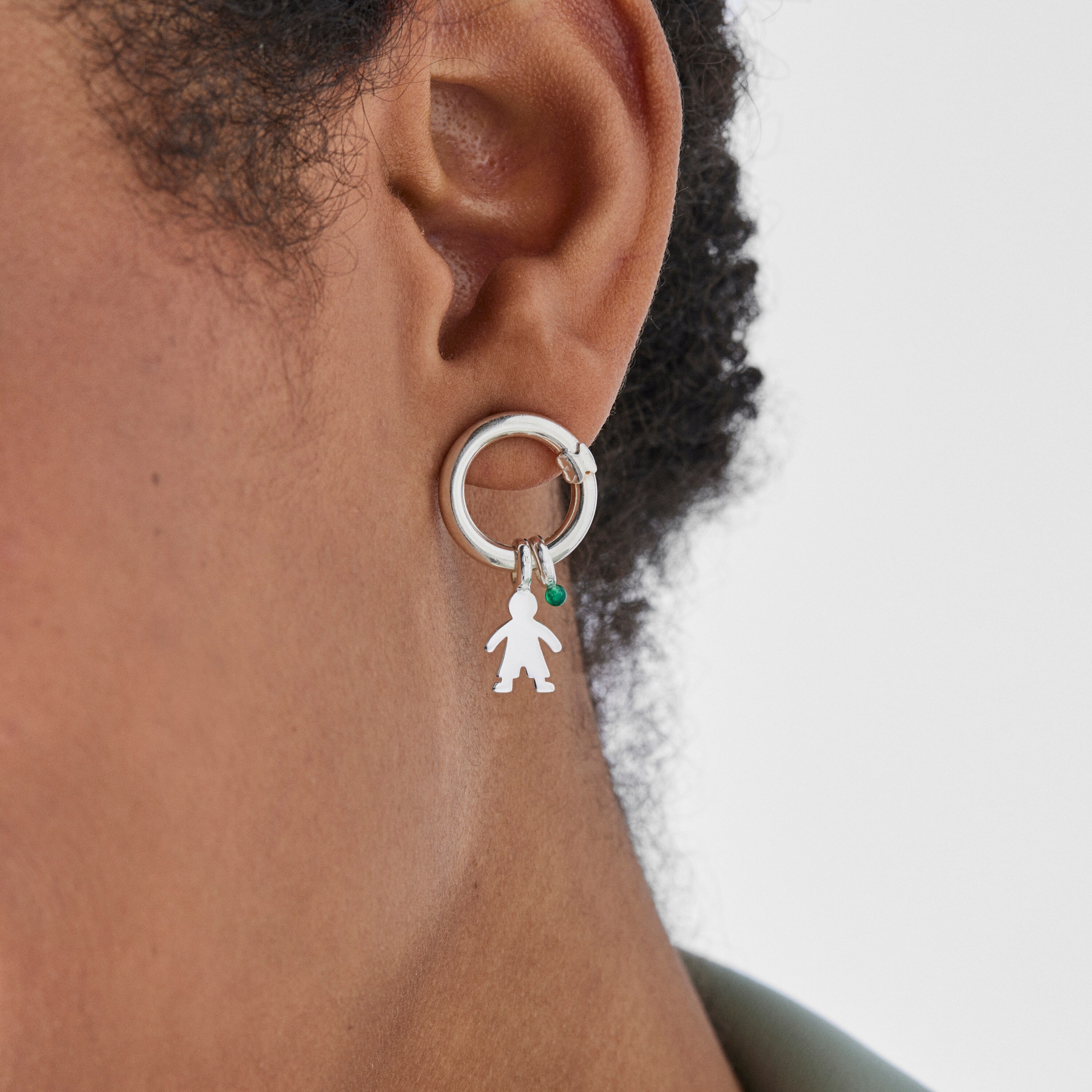 Pack of Silver and Chrysoprase Sweet Dolls boy Pendants