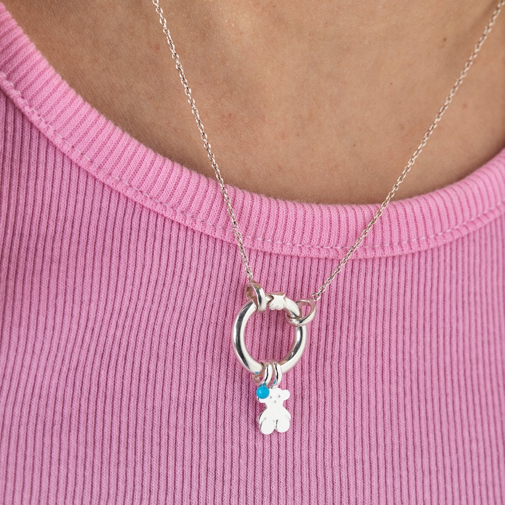 Pack of Silver and Howlite Sweet Dolls bear Pendants image number 6