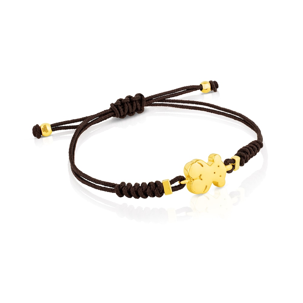 Pulsera de oro y cordón marrón Sweet Dolls image number 0
