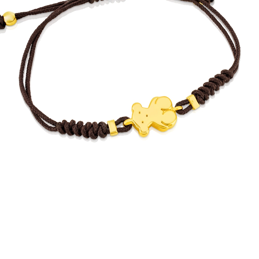 Pulsera de oro y cordón marrón Sweet Dolls image number 1