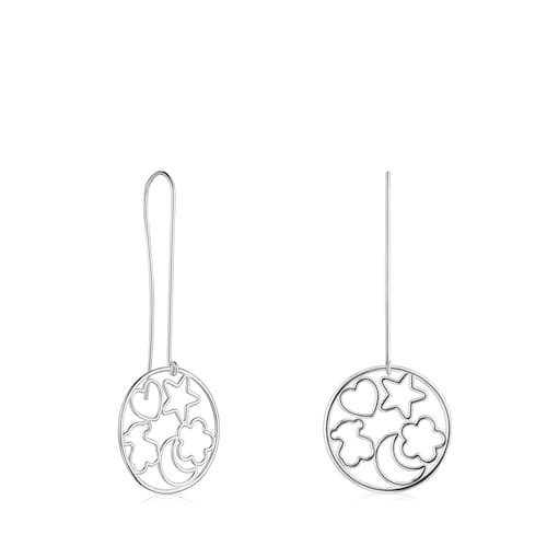 Long Silver Silueta Earrings