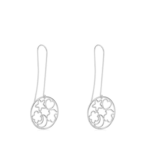 Long Silver Silueta Earrings