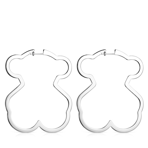 Silver Silueta bear Earrings