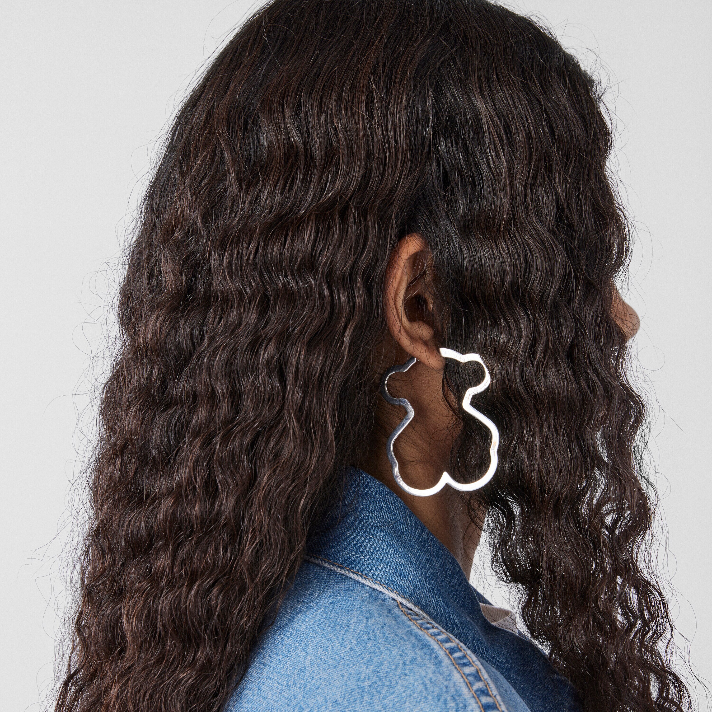 Silver Silueta bear Earrings