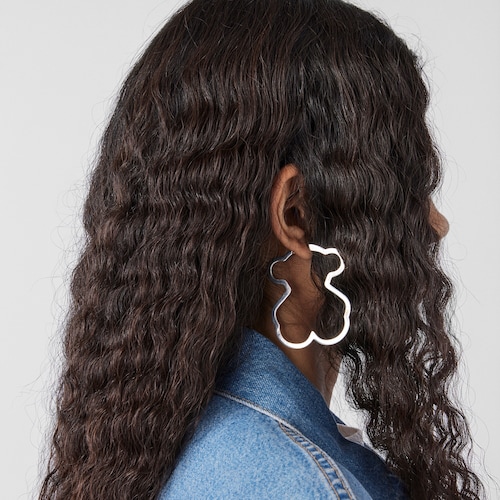 Silver Silueta bear Earrings