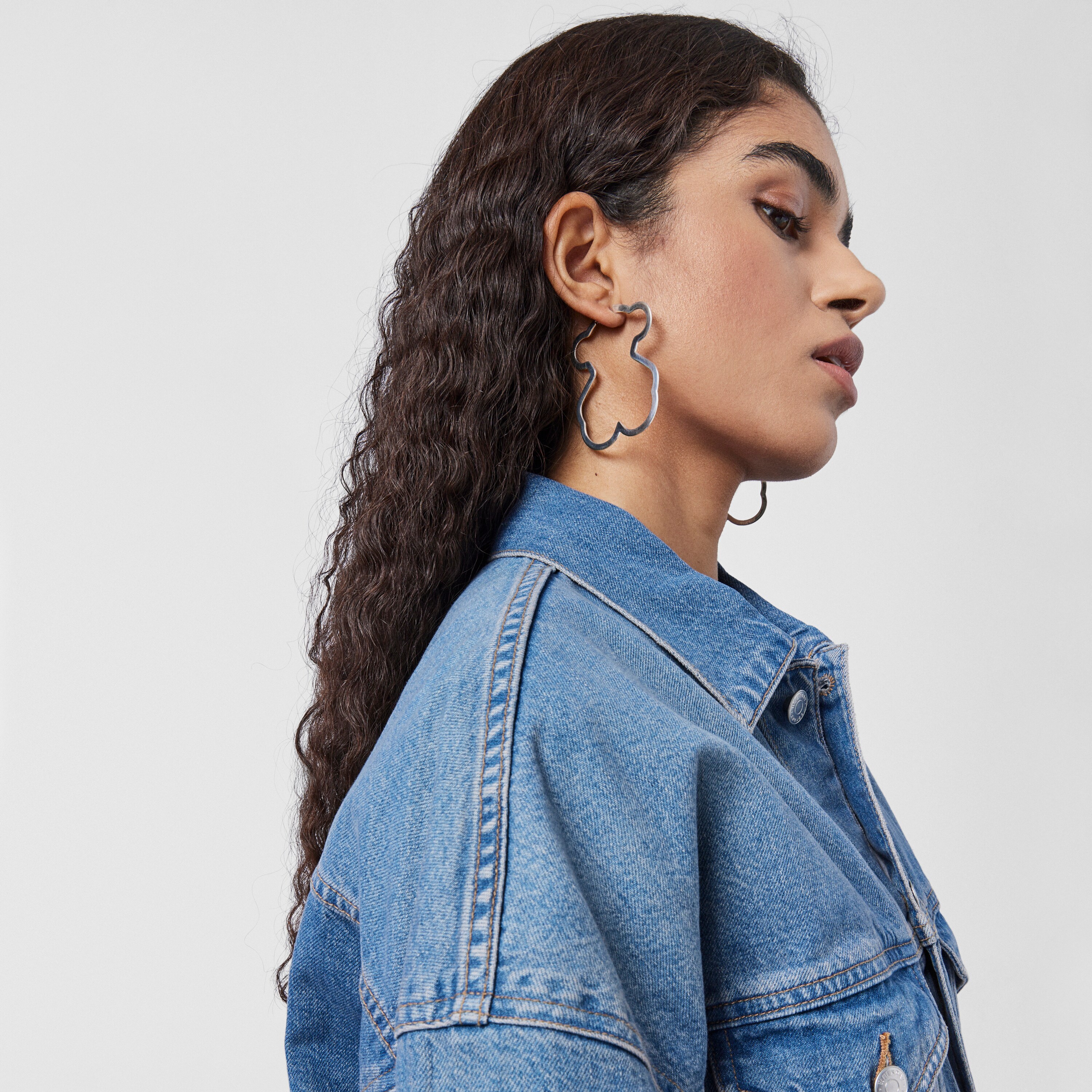 Silver Silueta bear Earrings | TOUS